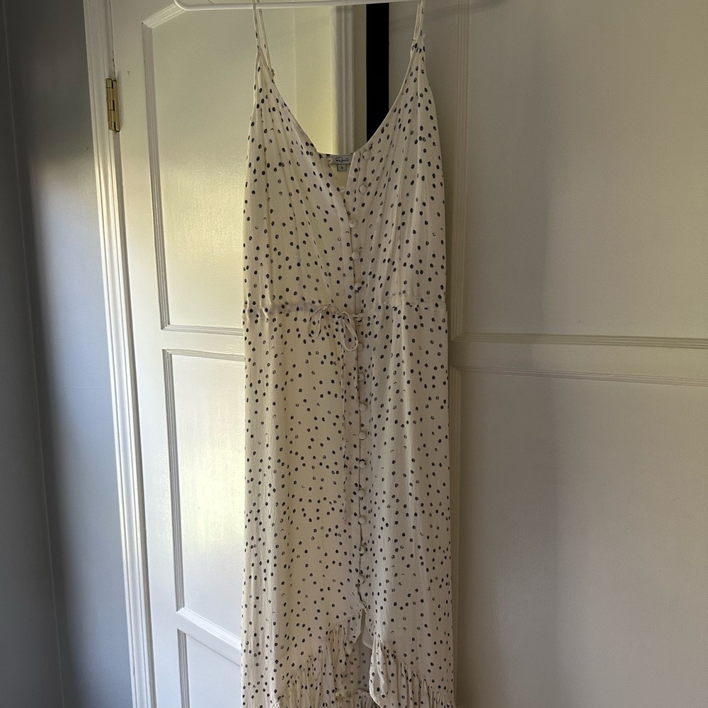 Rails dress. Size 8. White with blue polka dots